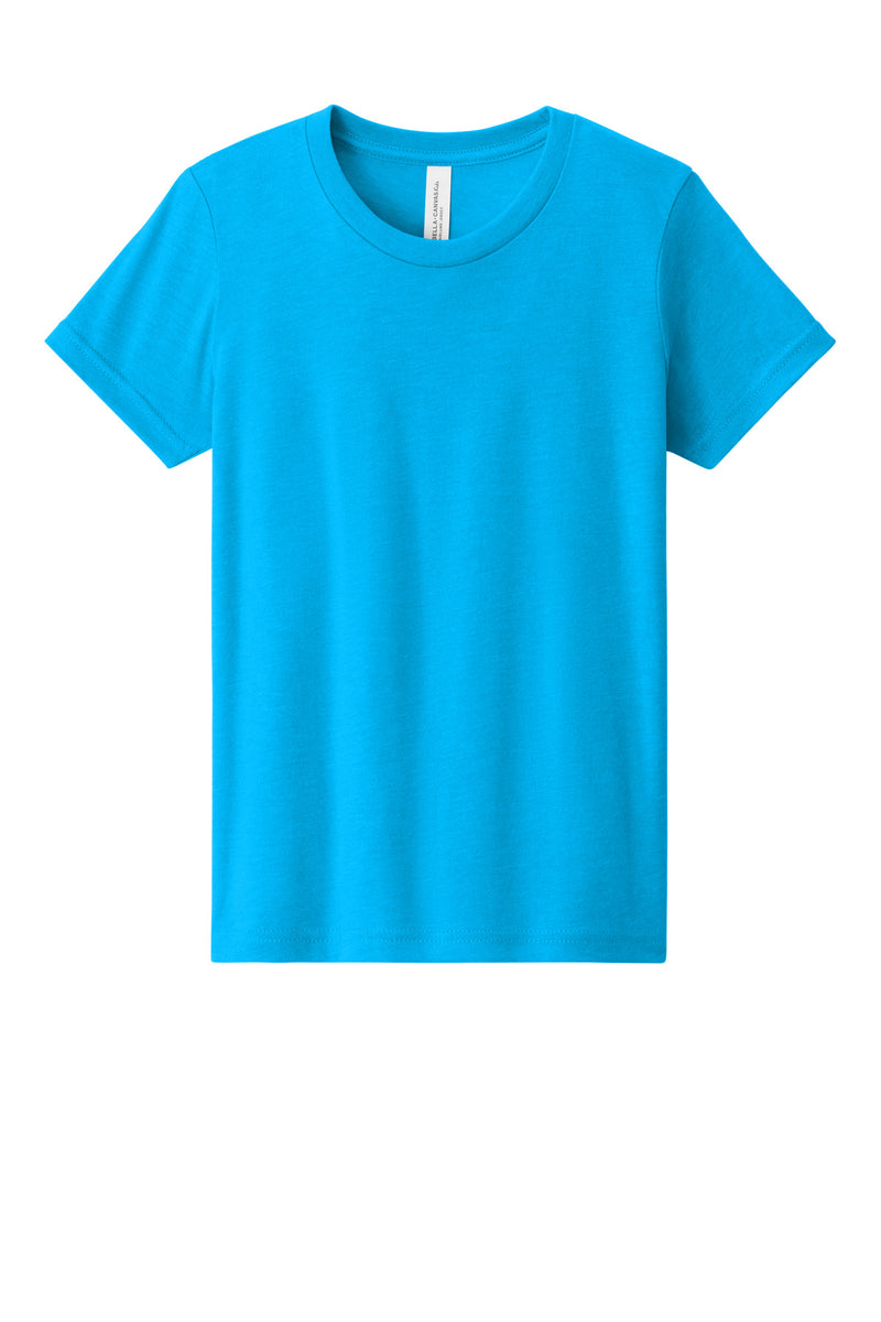 BELLA+CANVAS Youth Heather CVC Tee - Neon Blue