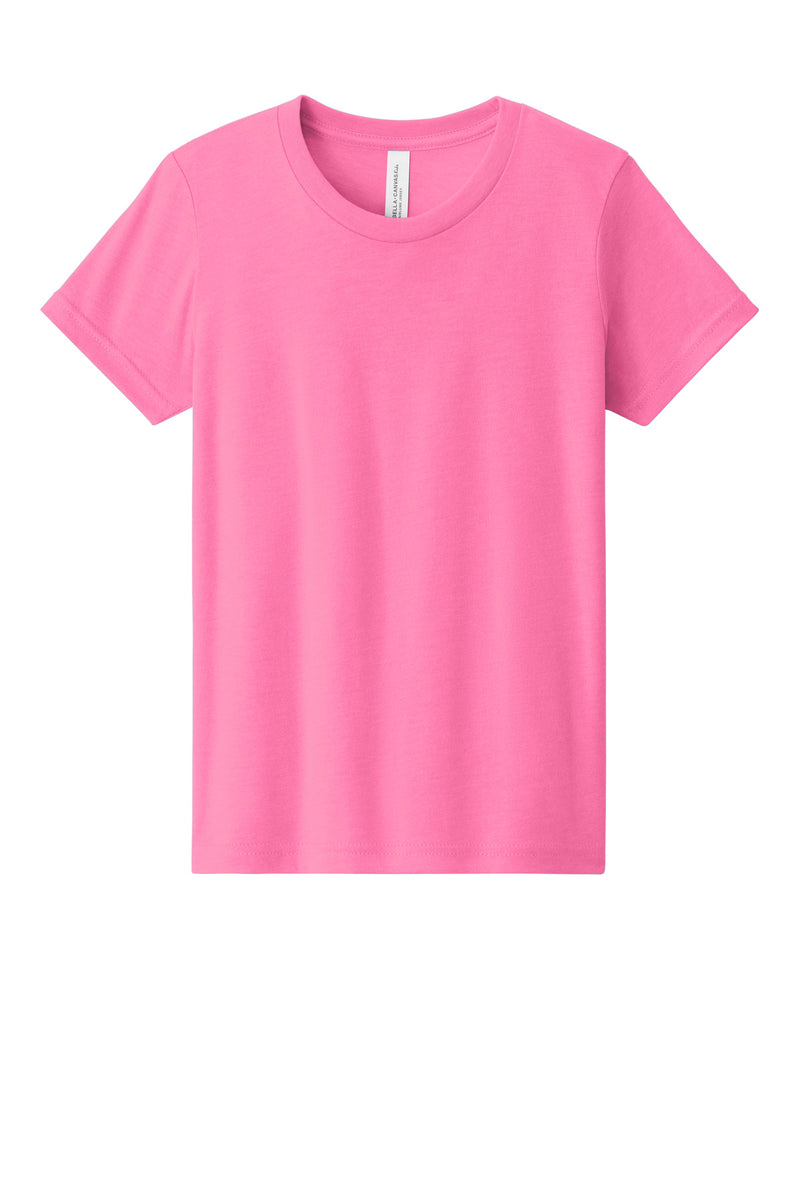 BELLA+CANVAS Youth Heather CVC Tee - Neon Pink