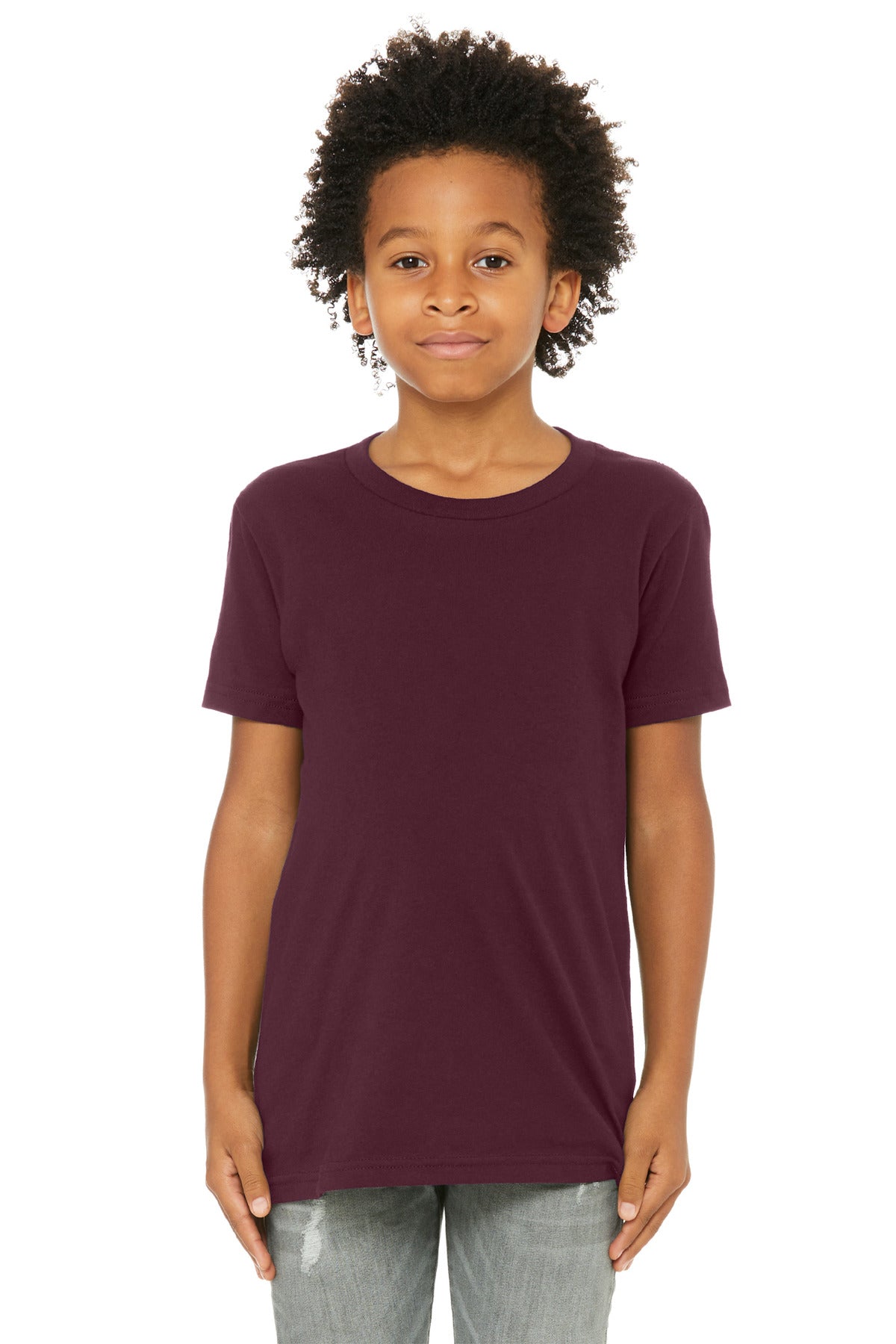 BELLA+CANVAS  Youth Jersey Short Sleeve Tee - Maroon