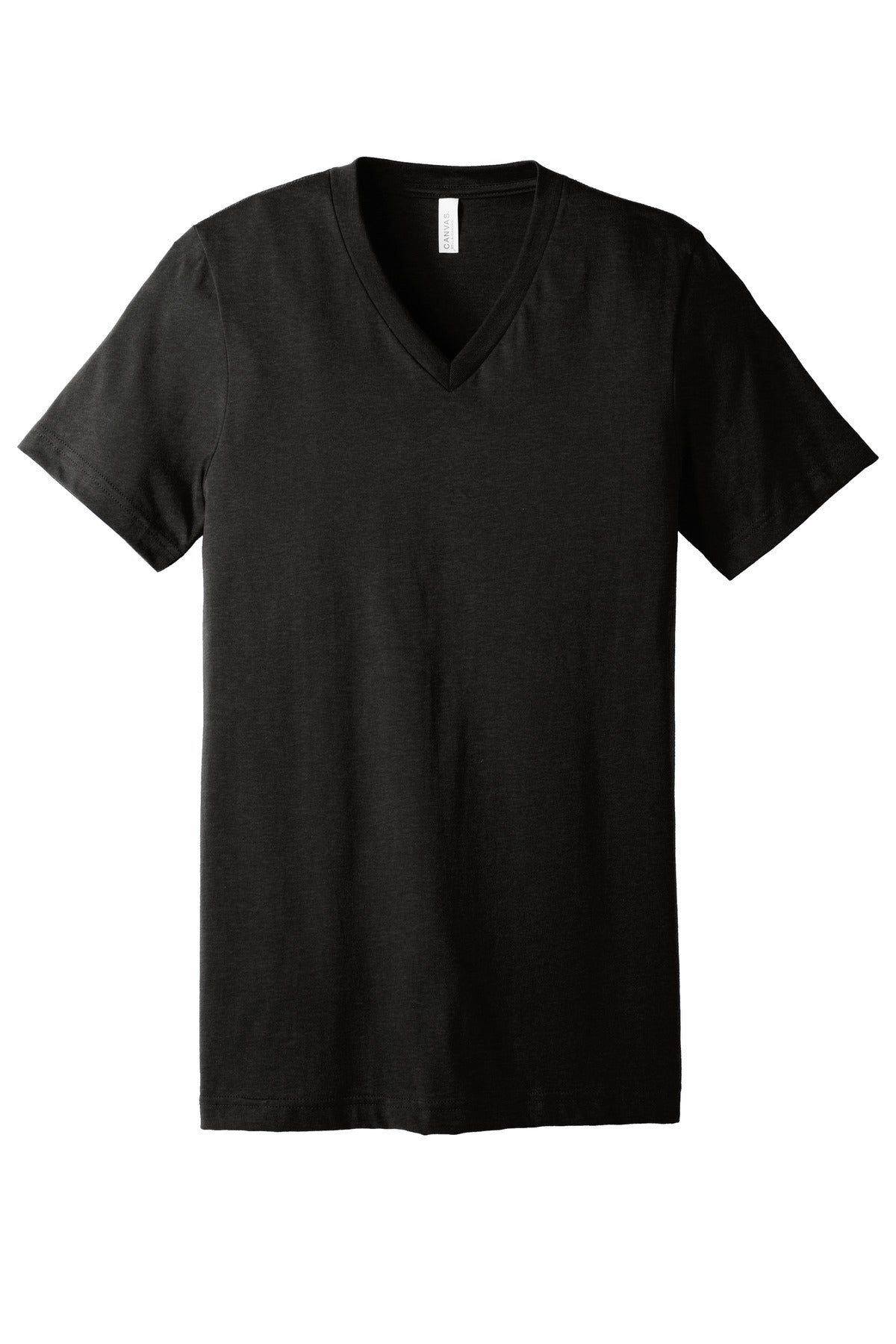 BELLA+CANVAS Unisex Heather CVC V-Neck Tee - Black Heather