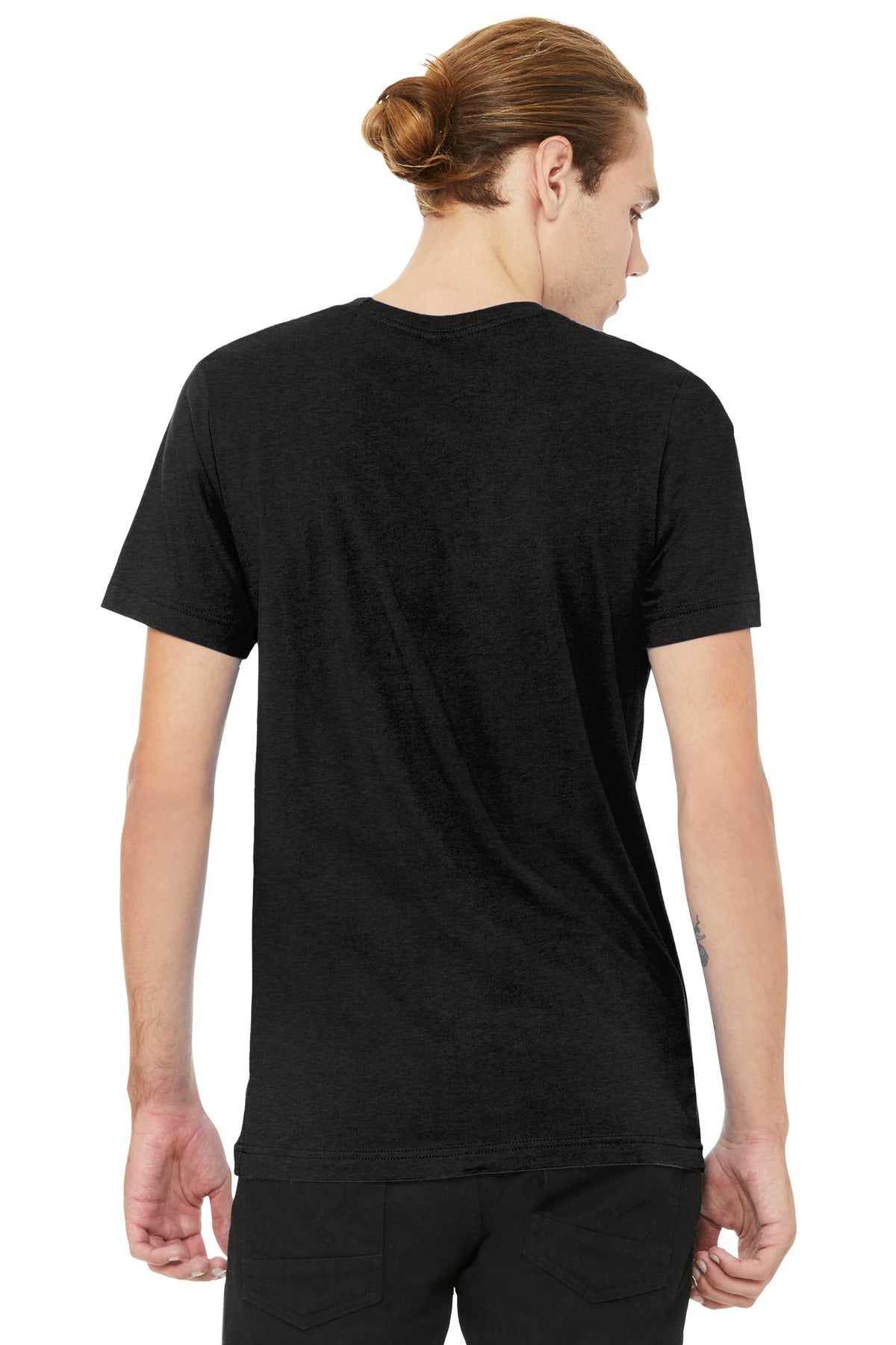BELLA+CANVAS Unisex Heather CVC V-Neck Tee - Black Heather