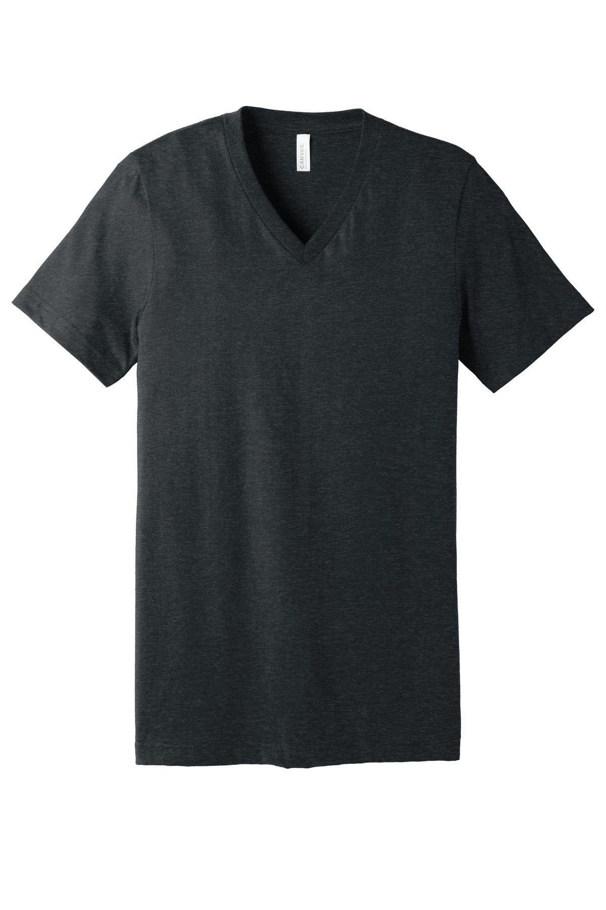 BELLA+CANVAS Unisex Heather CVC V-Neck Tee - Dark Grey Heather