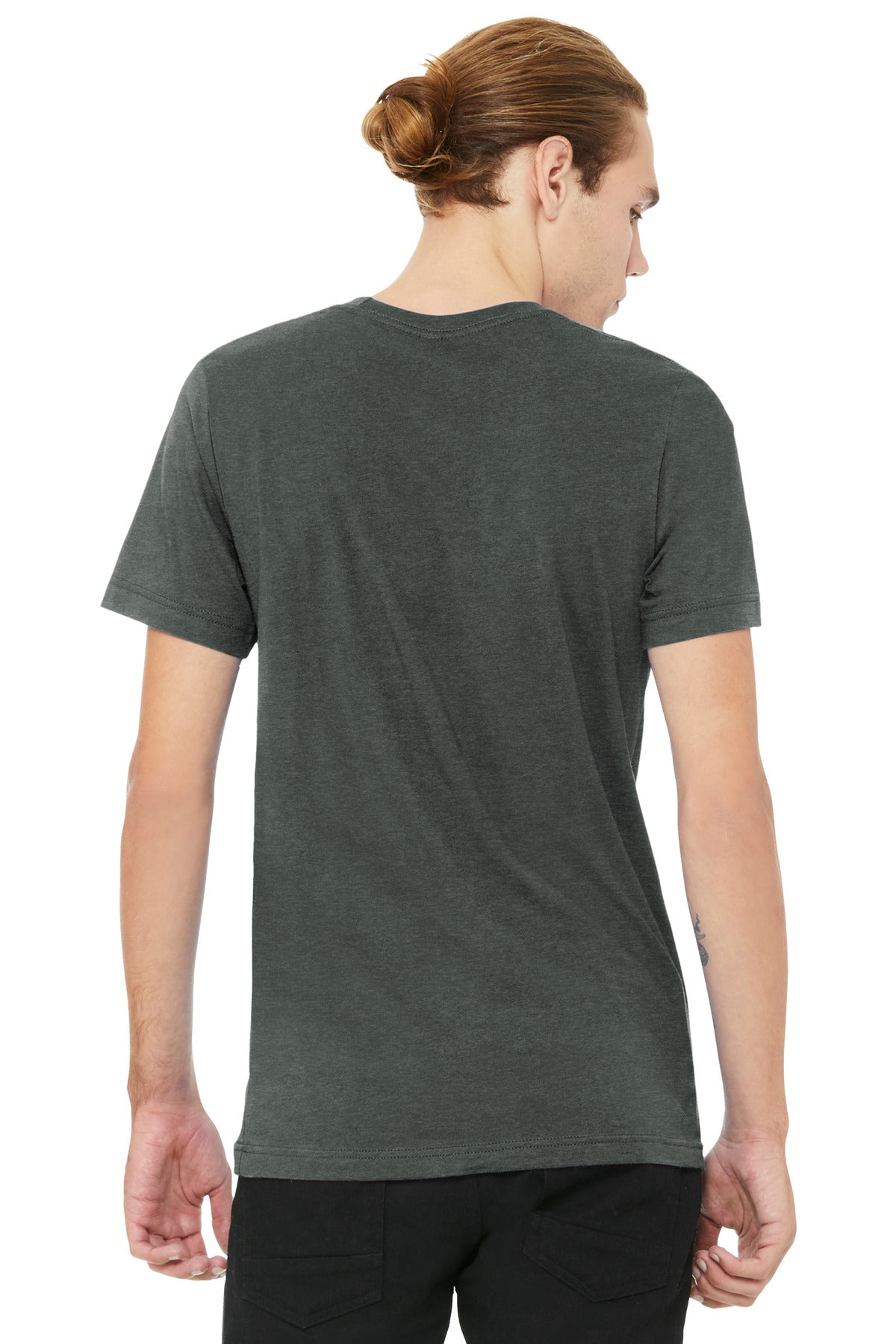 BELLA+CANVAS Unisex Heather CVC V-Neck Tee - Deep Heather