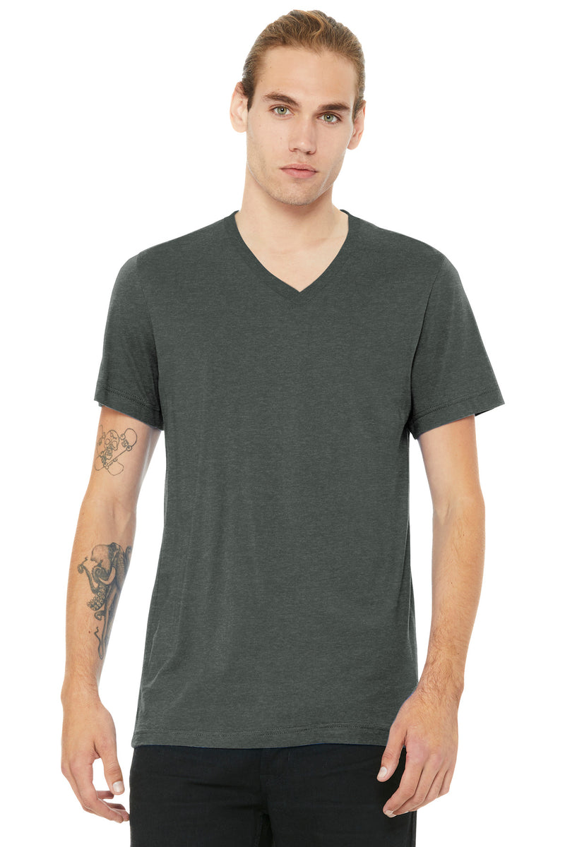 BELLA+CANVAS Unisex Heather CVC V-Neck Tee - Deep Heather