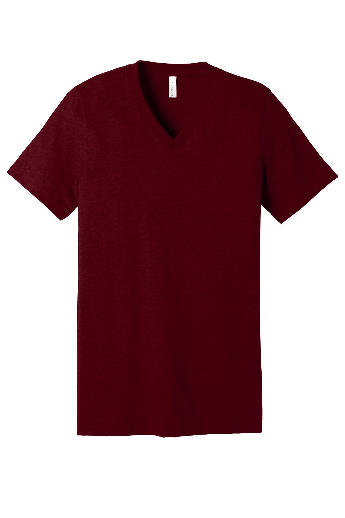 BELLA+CANVAS Unisex Heather CVC V-Neck Tee - Heather Cardinal