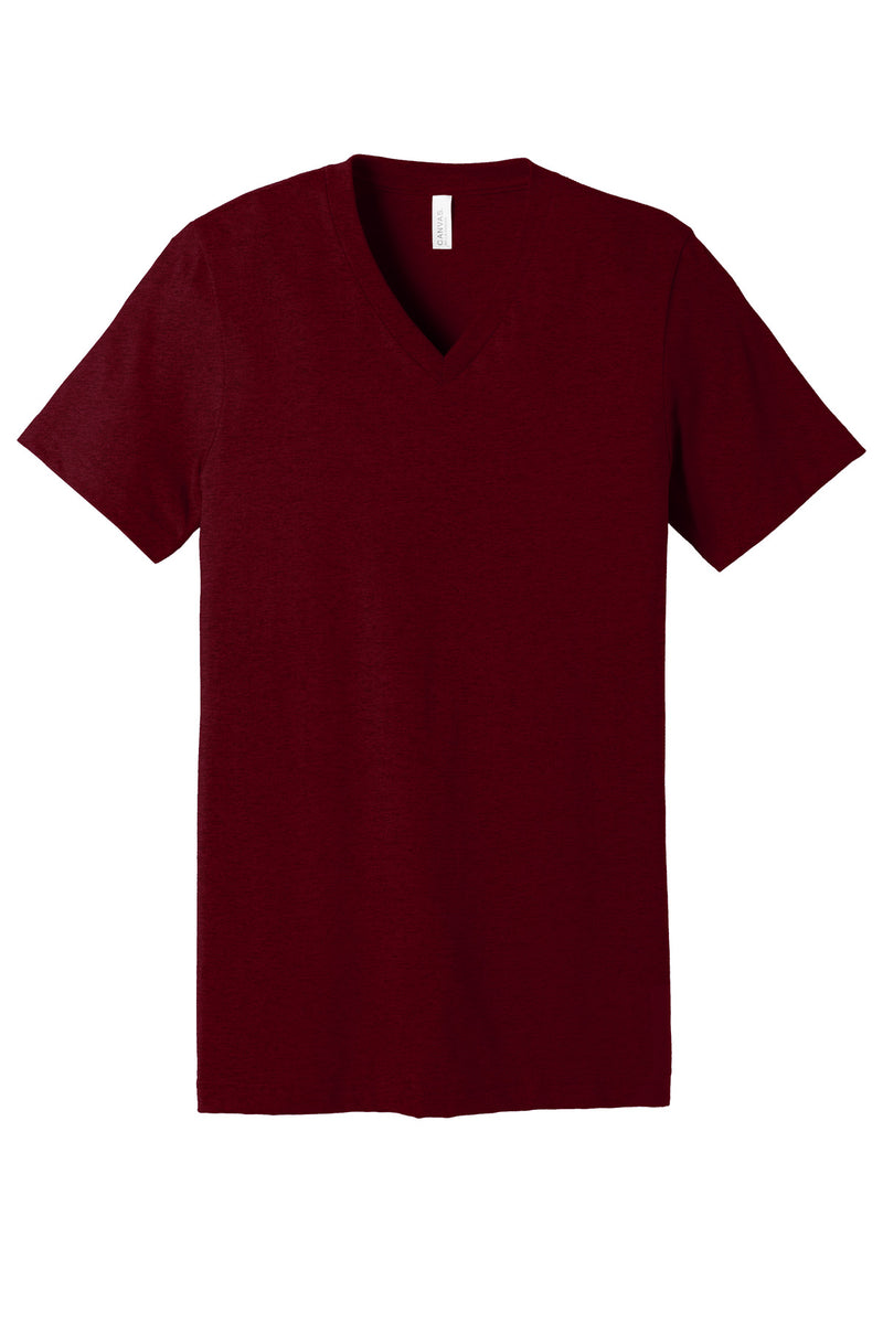 BELLA+CANVAS Unisex Heather CVC V-Neck Tee - Heather Cardinal