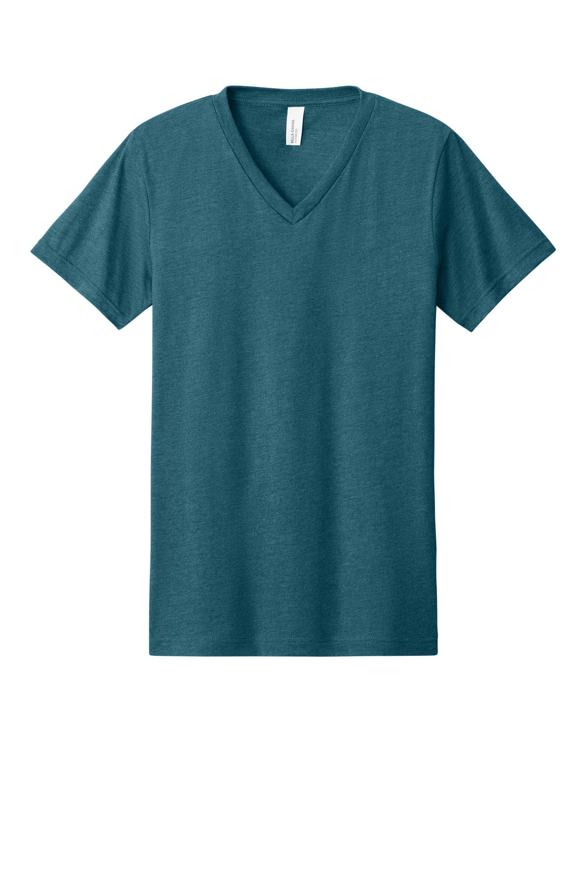 BELLA+CANVAS Unisex Heather CVC V-Neck Tee - Heather Deep Teal
