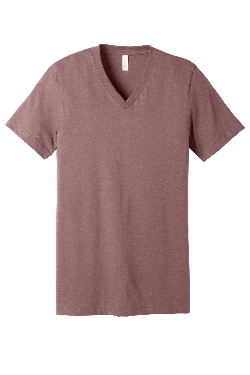 BELLA+CANVAS Unisex Heather CVC V-Neck Tee - Heather Mauve