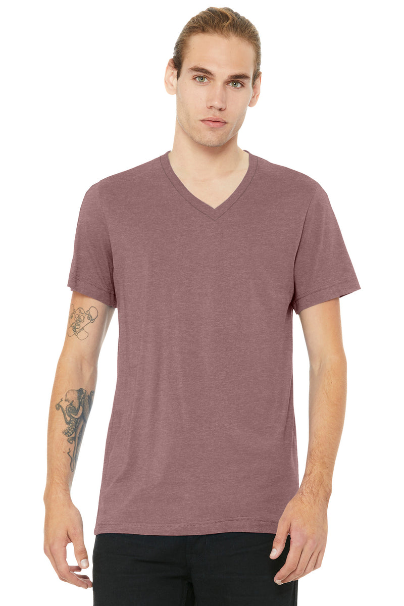 BELLA+CANVAS Unisex Heather CVC V-Neck Tee - Heather Mauve