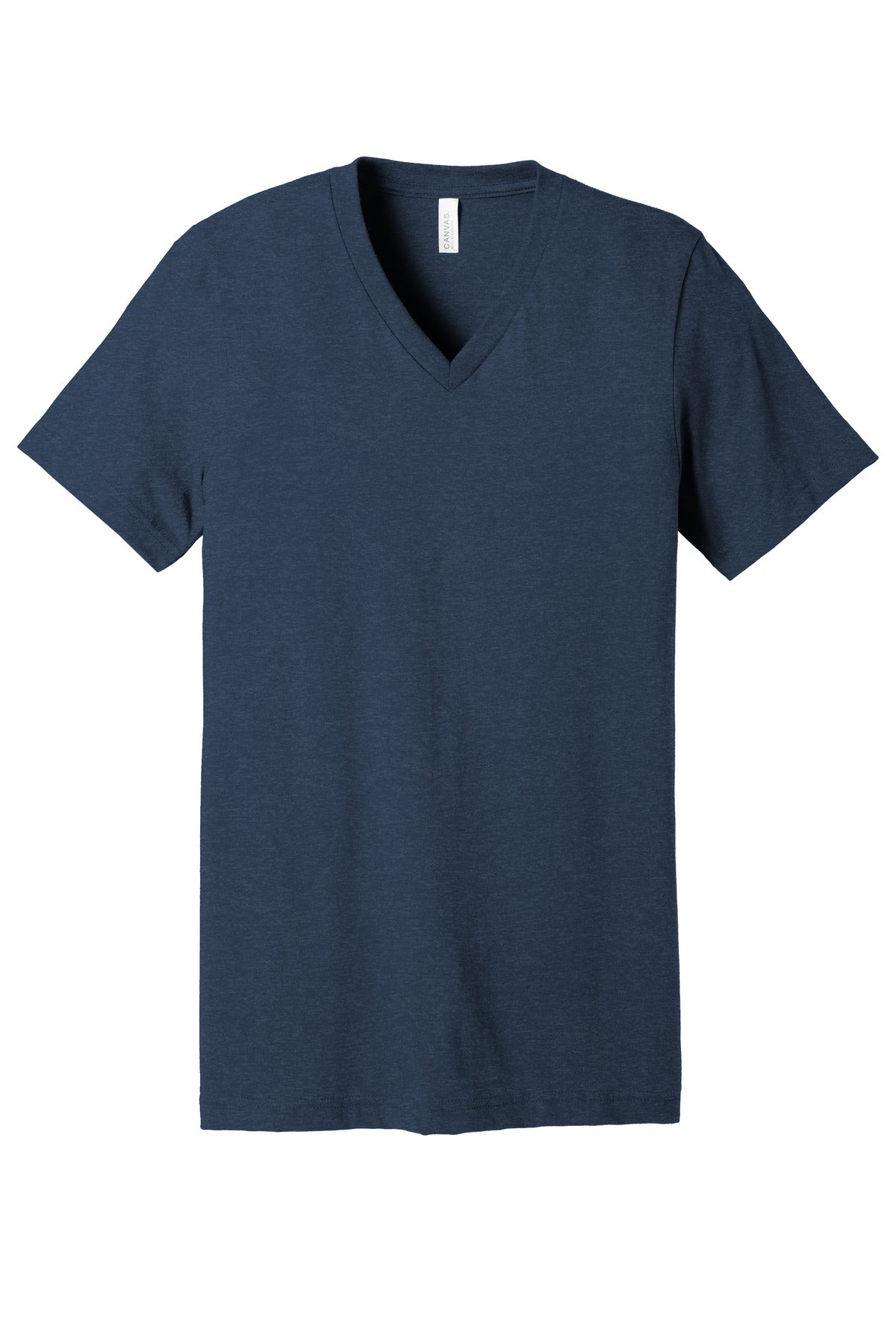 BELLA+CANVAS Unisex Heather CVC V-Neck Tee - Heather Navy