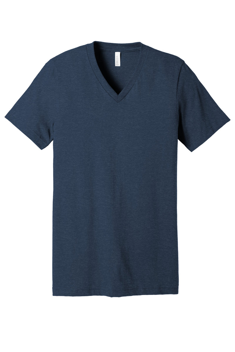 BELLA+CANVAS Unisex Heather CVC V-Neck Tee - Heather Navy