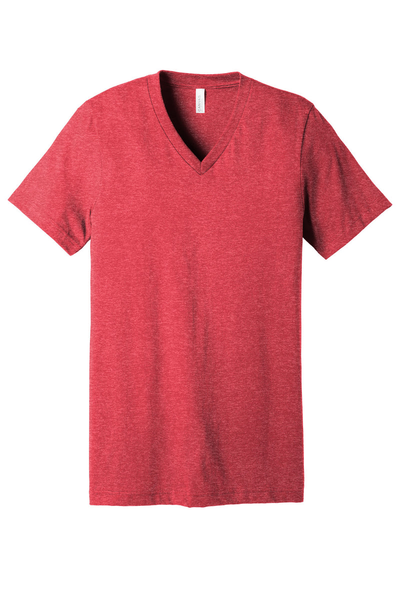BELLA+CANVAS Unisex Heather CVC V-Neck Tee - Heather Red
