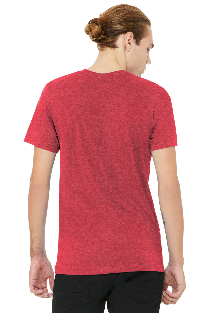 BELLA+CANVAS Unisex Heather CVC V-Neck Tee - Heather Red