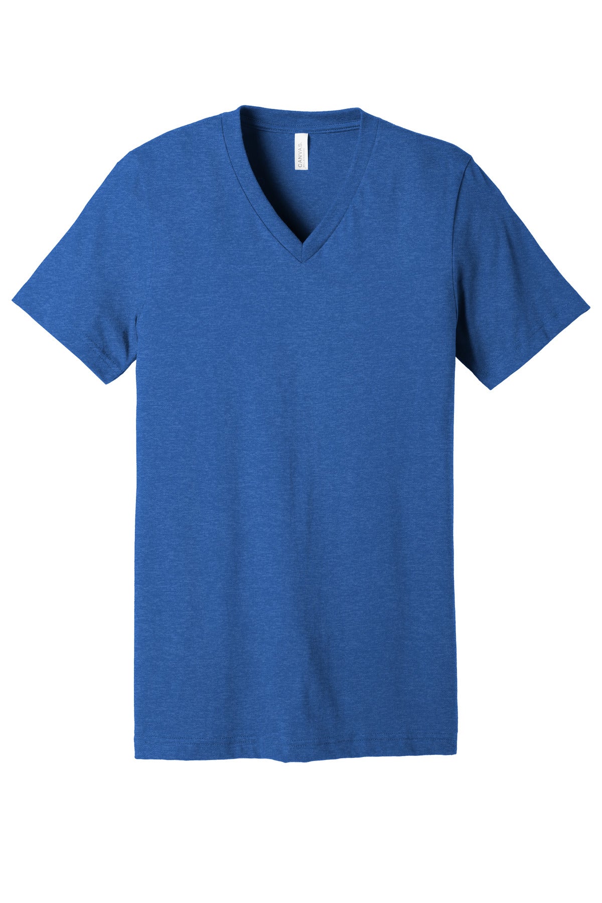 BELLA+CANVAS Unisex Heather CVC V-Neck Tee - Heather True Royal