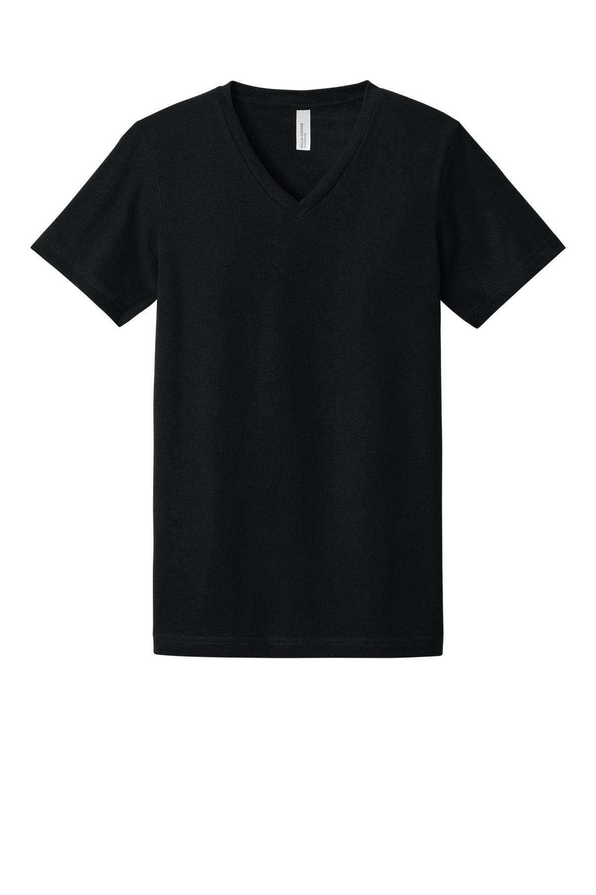 BELLA+CANVAS Unisex Heather CVC V-Neck Tee - Solid Black Blend