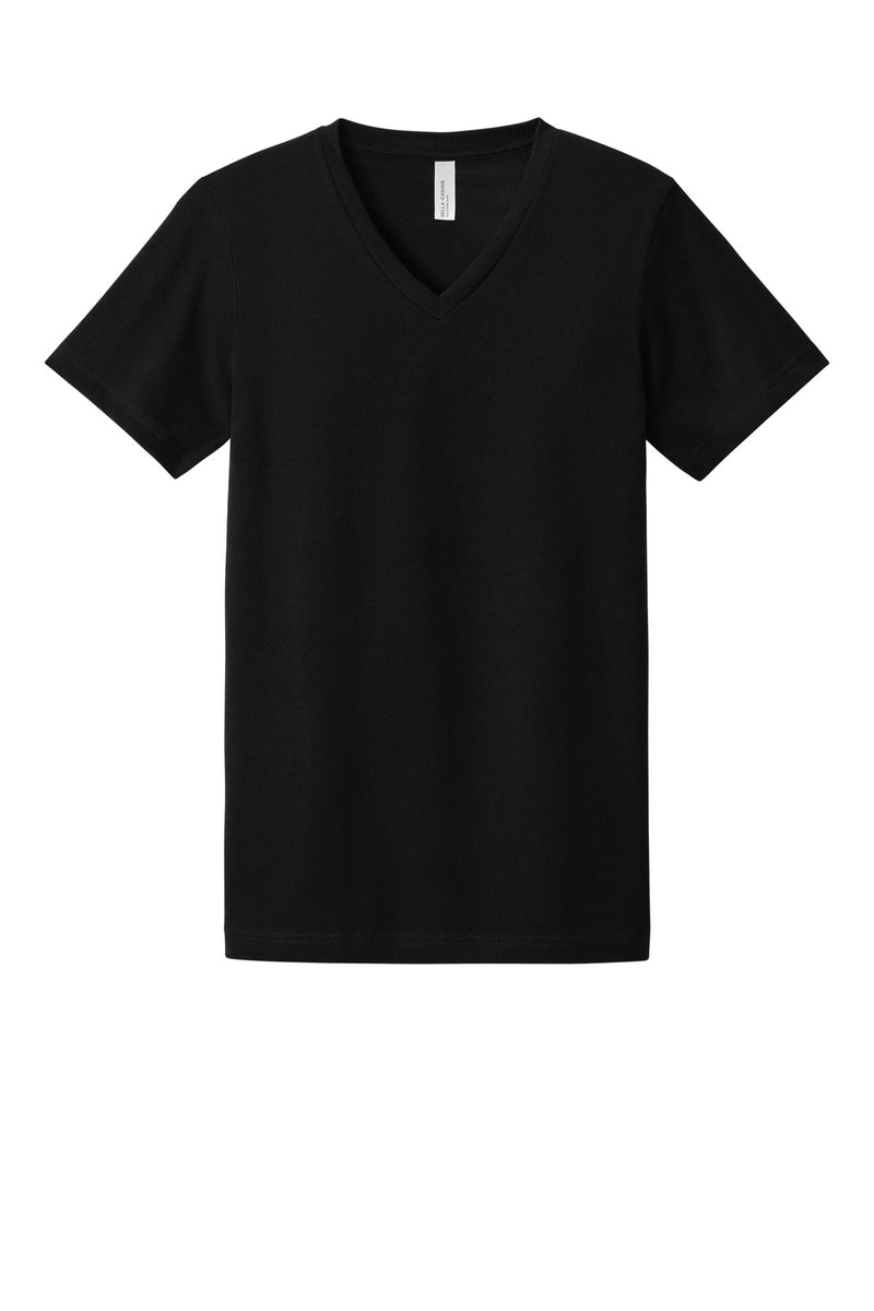 BELLA+CANVAS Unisex Heather CVC V-Neck Tee - Solid Black Blend