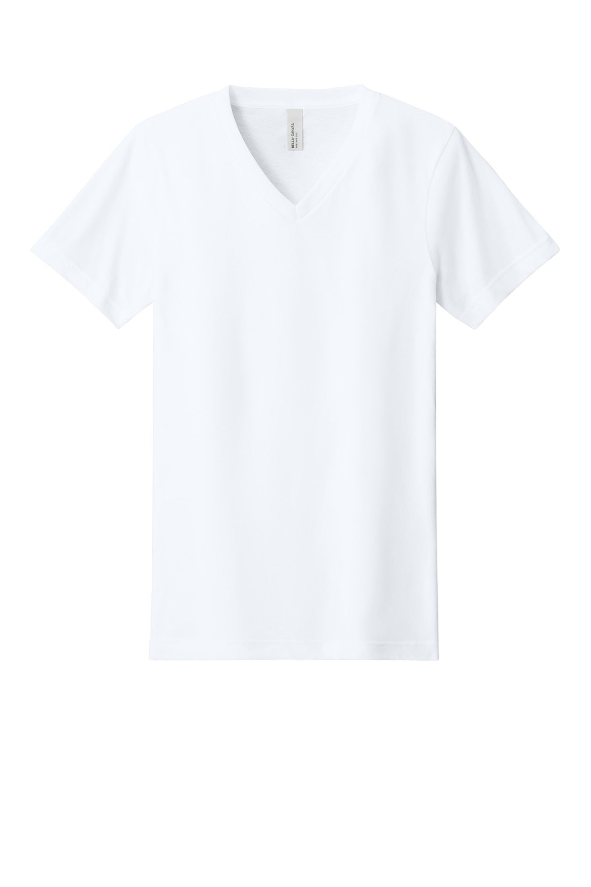 BELLA+CANVAS Unisex Heather CVC V-Neck Tee - Solid White Blend