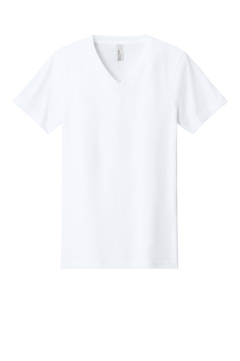BELLA+CANVAS Unisex Heather CVC V-Neck Tee - Solid White Blend