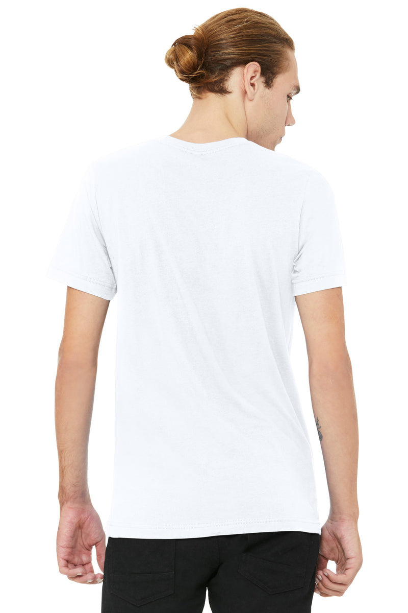 BELLA+CANVAS Unisex Heather CVC V-Neck Tee - Solid White Blend