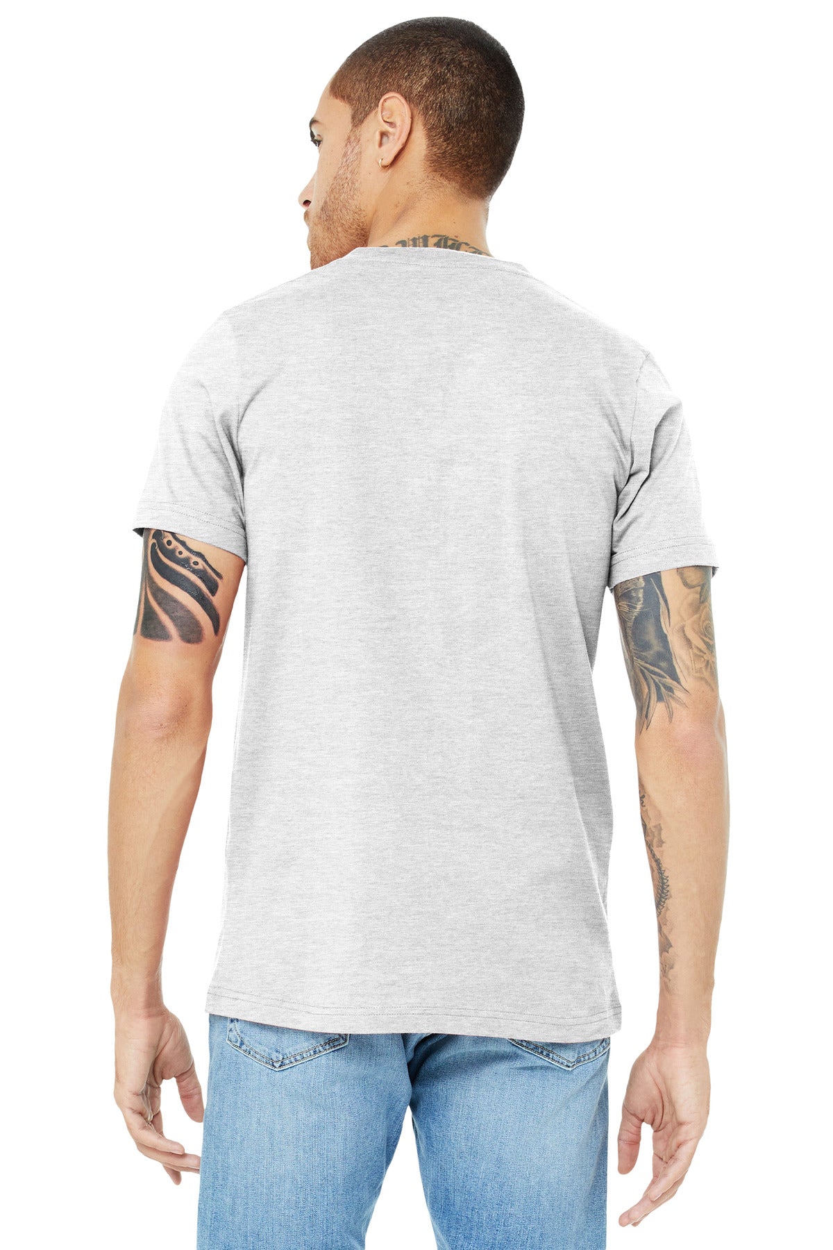 BELLA+CANVAS  Unisex Jersey Short Sleeve V-Neck Tee - Ash