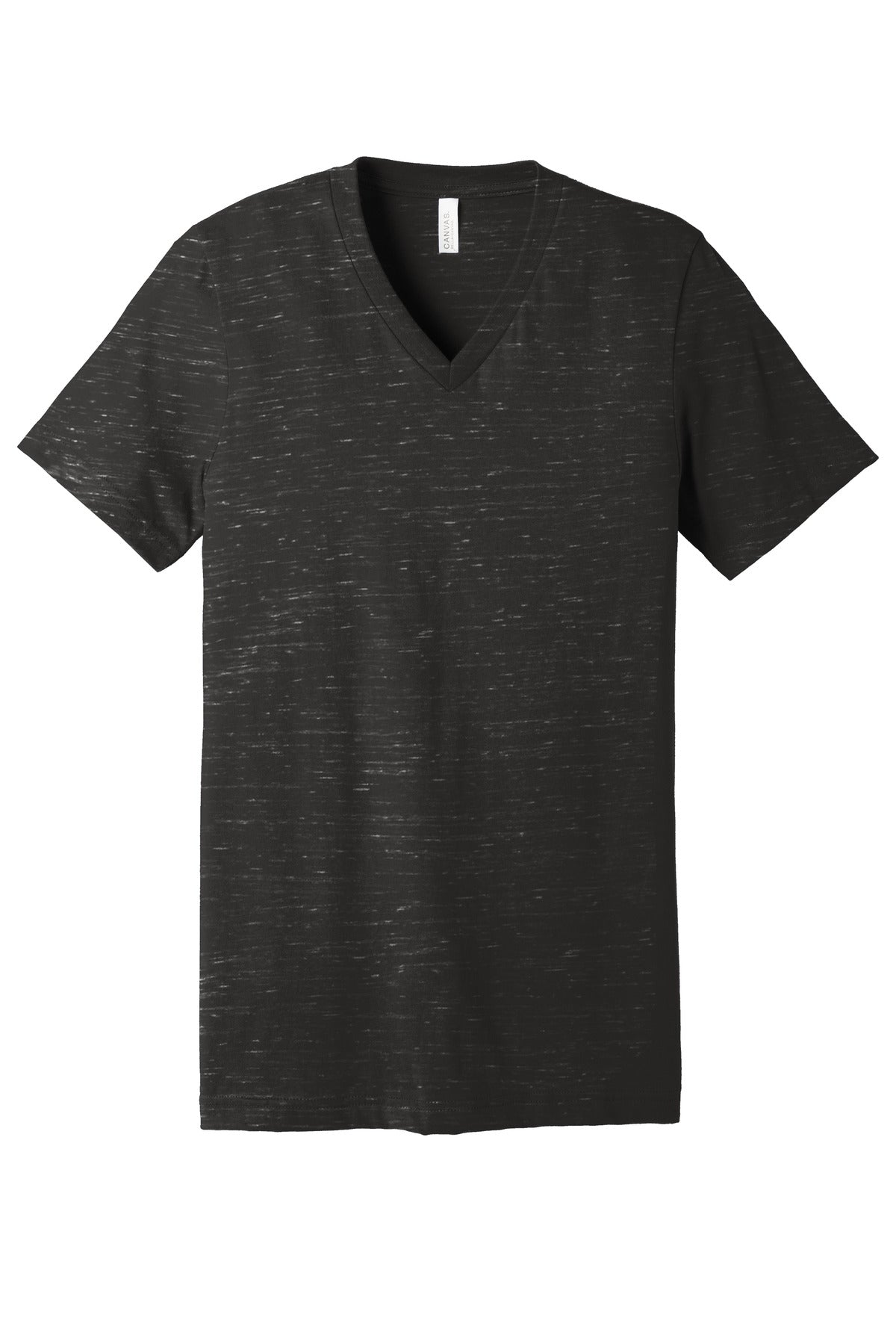 BELLA+CANVAS  Unisex Jersey Short Sleeve V-Neck Tee - Charcoal Marble