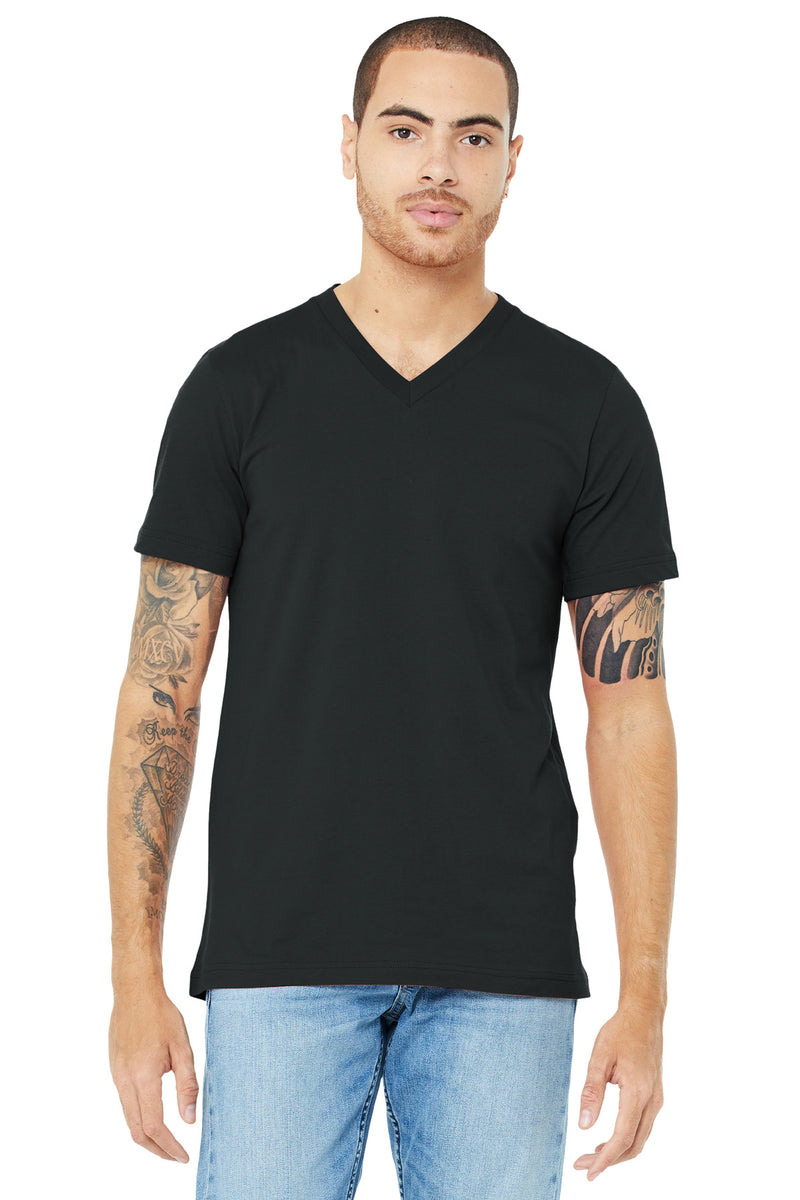BELLA+CANVAS  Unisex Jersey Short Sleeve V-Neck Tee - Dark Grey