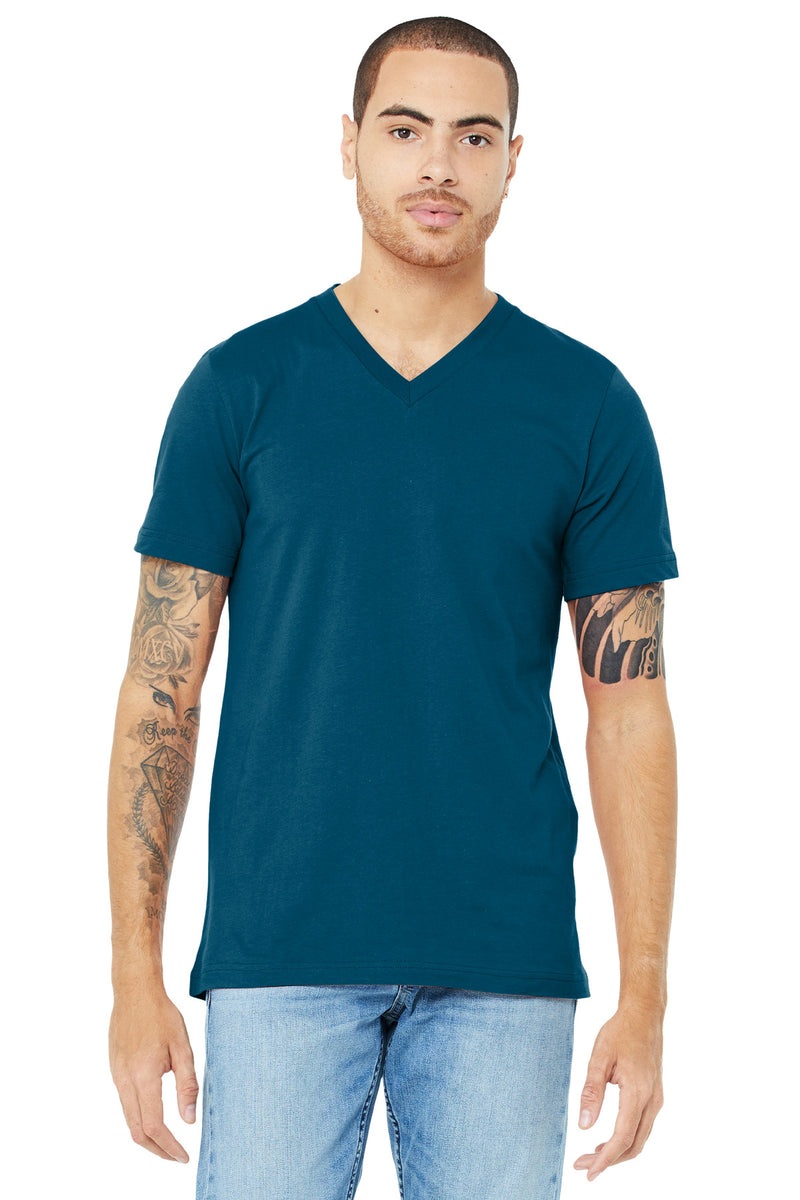 BELLA+CANVAS  Unisex Jersey Short Sleeve V-Neck Tee - Deep Teal
