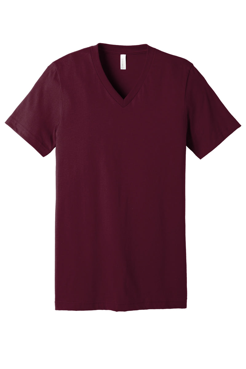 BELLA+CANVAS  Unisex Jersey Short Sleeve V-Neck Tee - Maroon