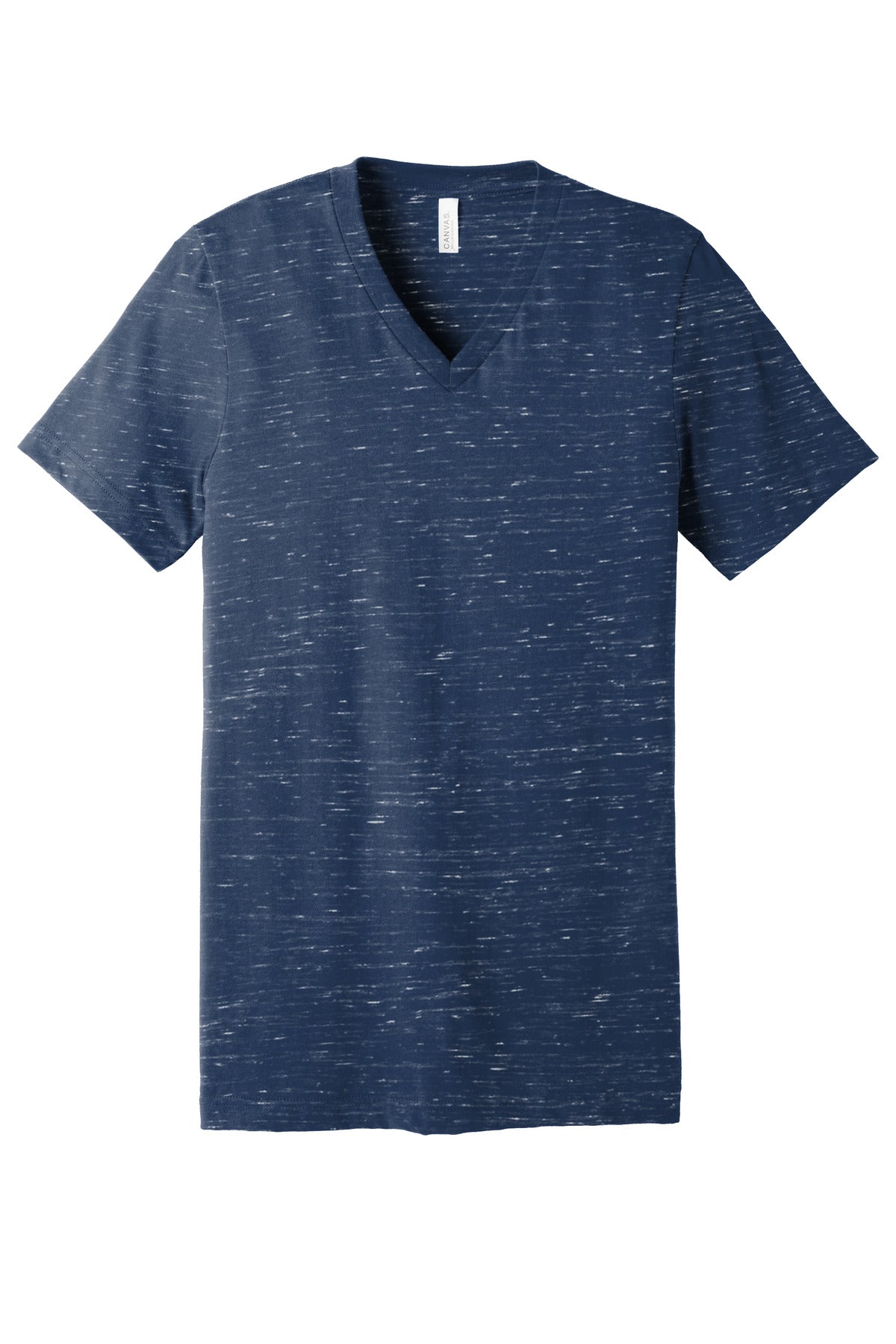 BELLA+CANVAS  Unisex Jersey Short Sleeve V-Neck Tee - Navy Marble