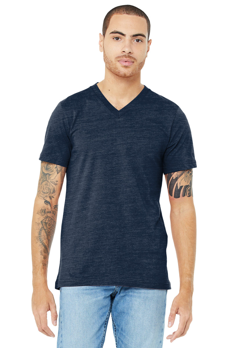 BELLA+CANVAS  Unisex Jersey Short Sleeve V-Neck Tee - Navy Slub