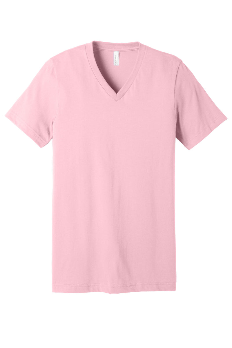 BELLA+CANVAS  Unisex Jersey Short Sleeve V-Neck Tee - Pink