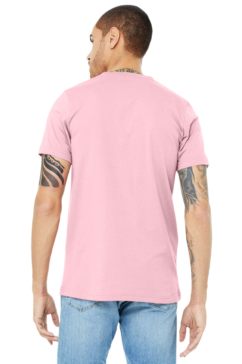 BELLA+CANVAS  Unisex Jersey Short Sleeve V-Neck Tee - Pink