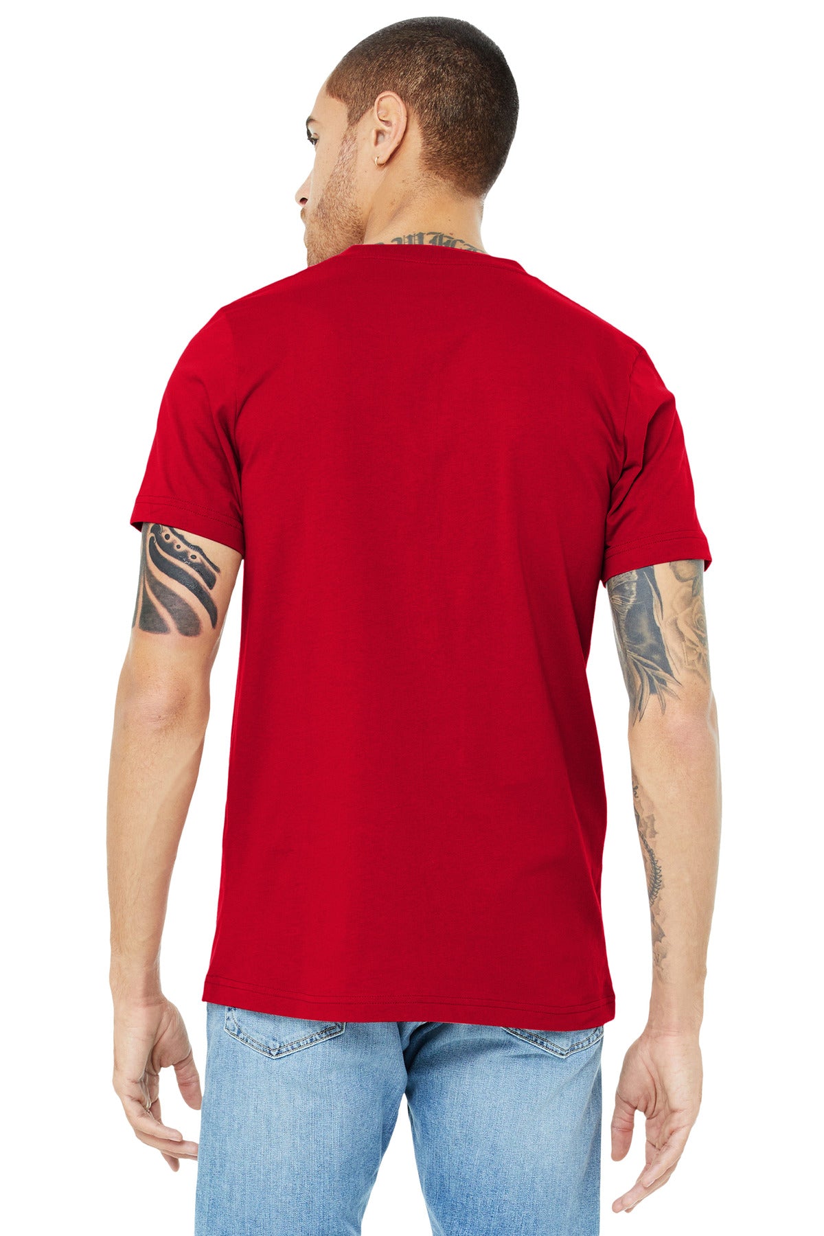 BELLA+CANVAS  Unisex Jersey Short Sleeve V-Neck Tee - Red