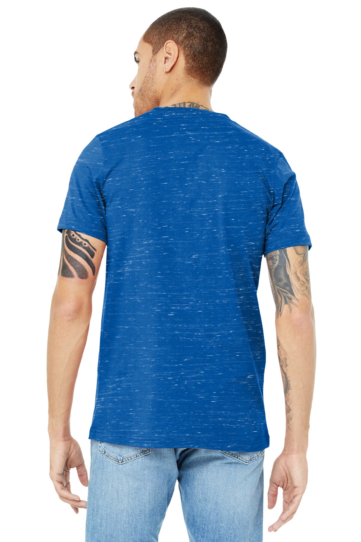 BELLA+CANVAS  Unisex Jersey Short Sleeve V-Neck Tee - True Royal Marble