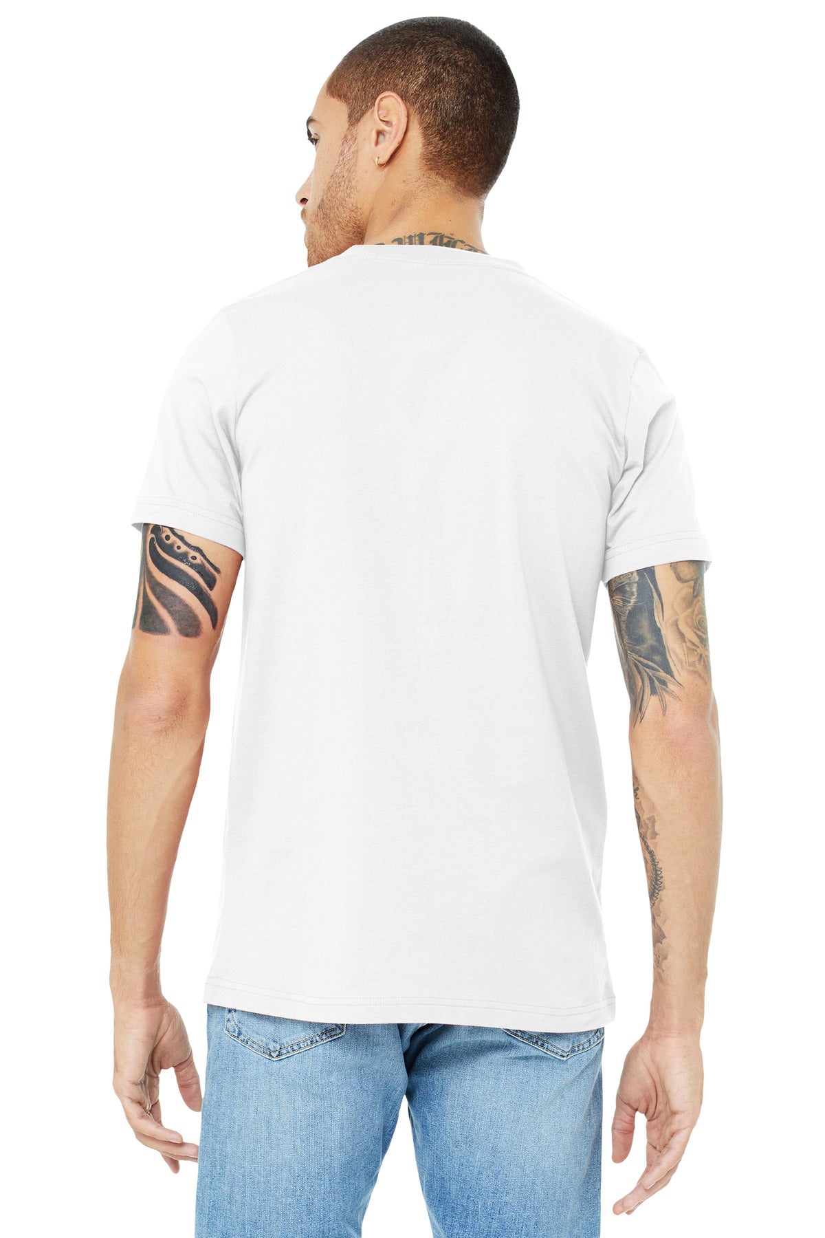 BELLA+CANVAS  Unisex Jersey Short Sleeve V-Neck Tee - White
