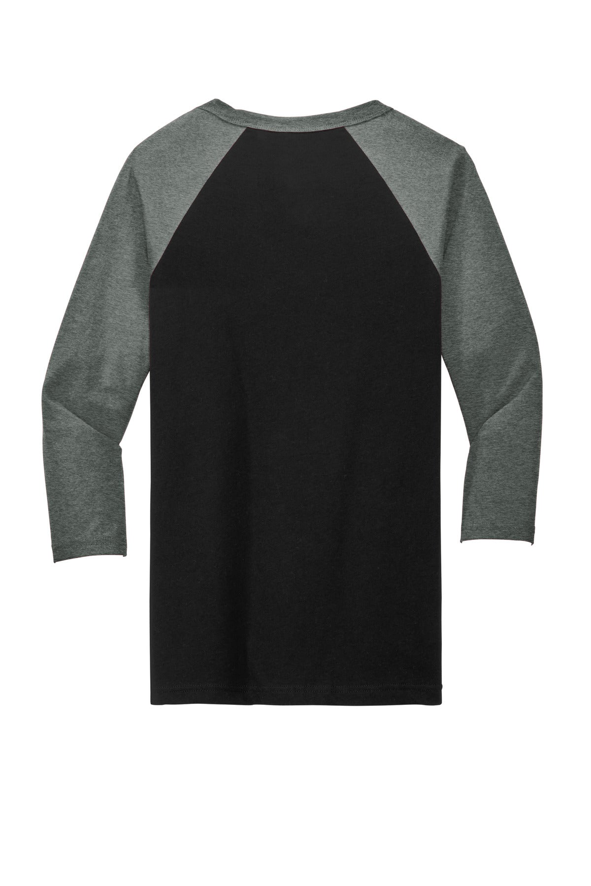 BELLA+CANVAS  Unisex 3/4-Sleeve Baseball Tee - Black/ Deep Heather