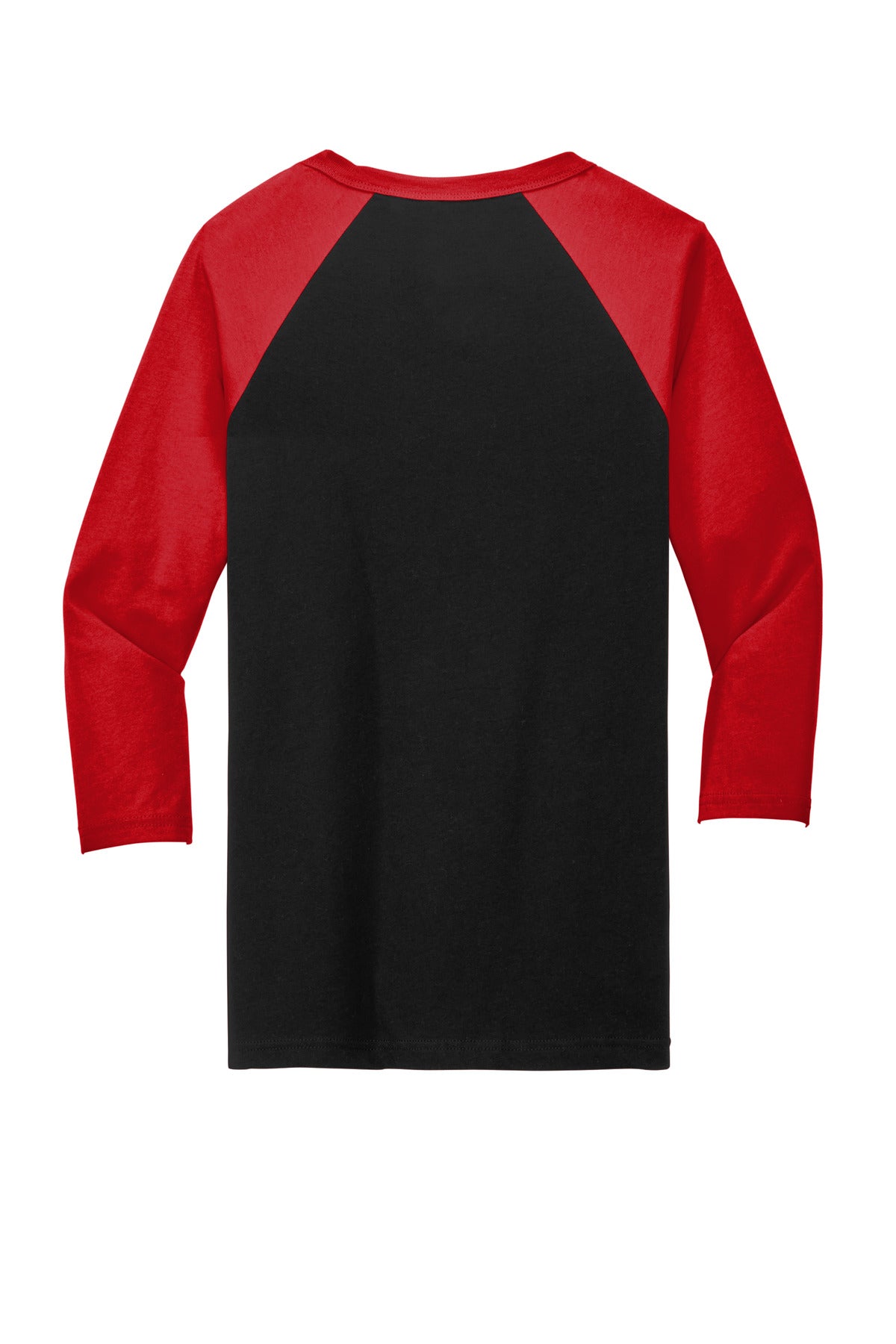 BELLA+CANVAS  Unisex 3/4-Sleeve Baseball Tee - Black/ Red