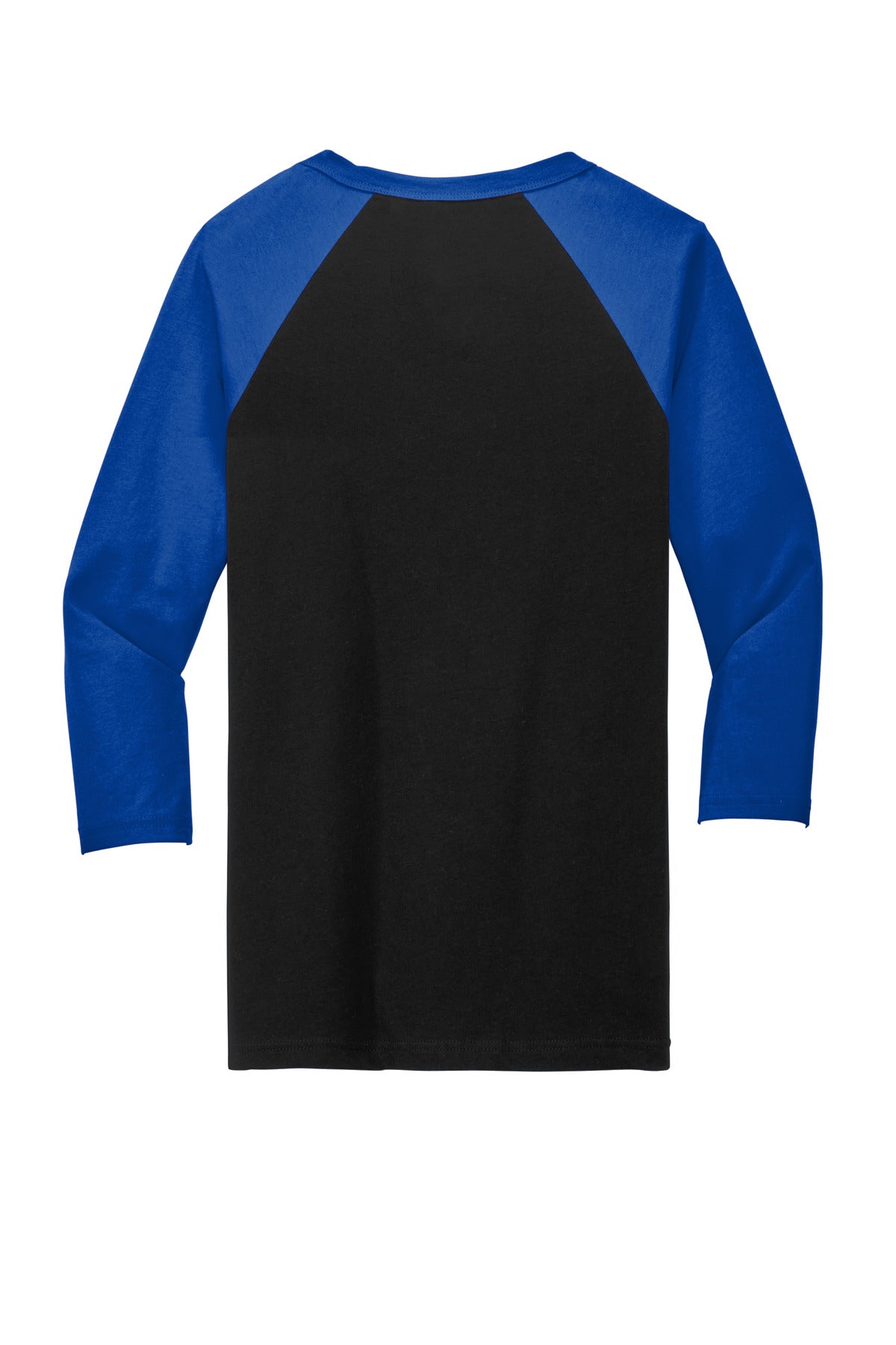 BELLA+CANVAS  Unisex 3/4-Sleeve Baseball Tee - Black/ True Royal