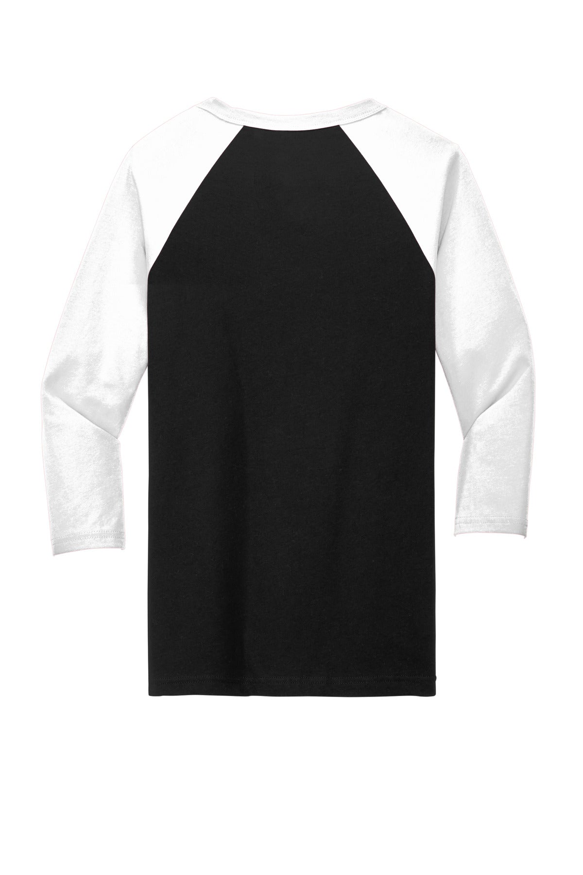BELLA+CANVAS  Unisex 3/4-Sleeve Baseball Tee - Black/ White