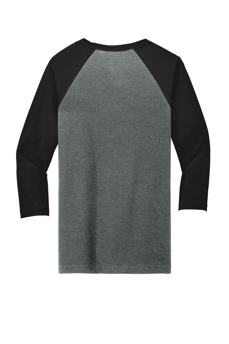 BELLA+CANVAS  Unisex 3/4-Sleeve Baseball Tee - Deep Heather/ Black