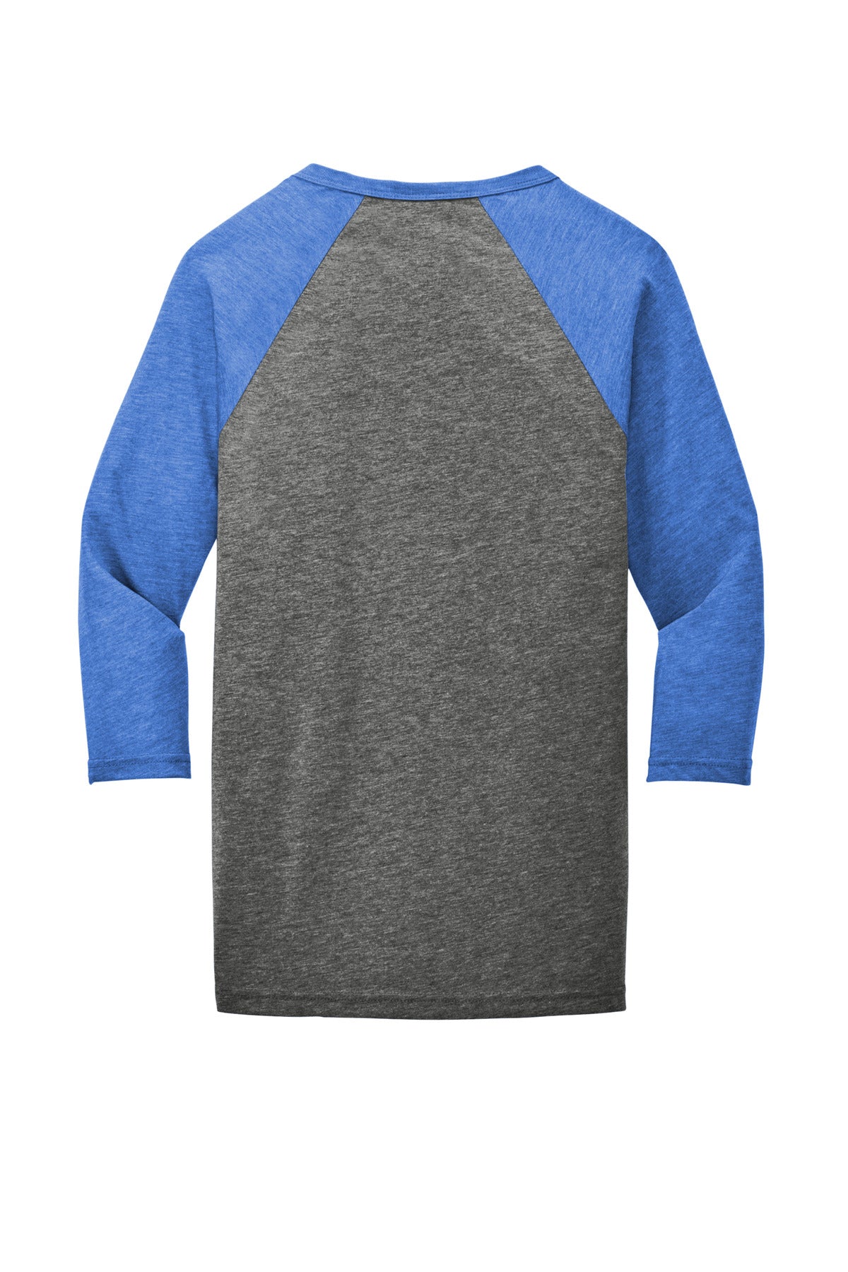 BELLA+CANVAS  Unisex 3/4-Sleeve Baseball Tee - Grey/ True Royal Triblend