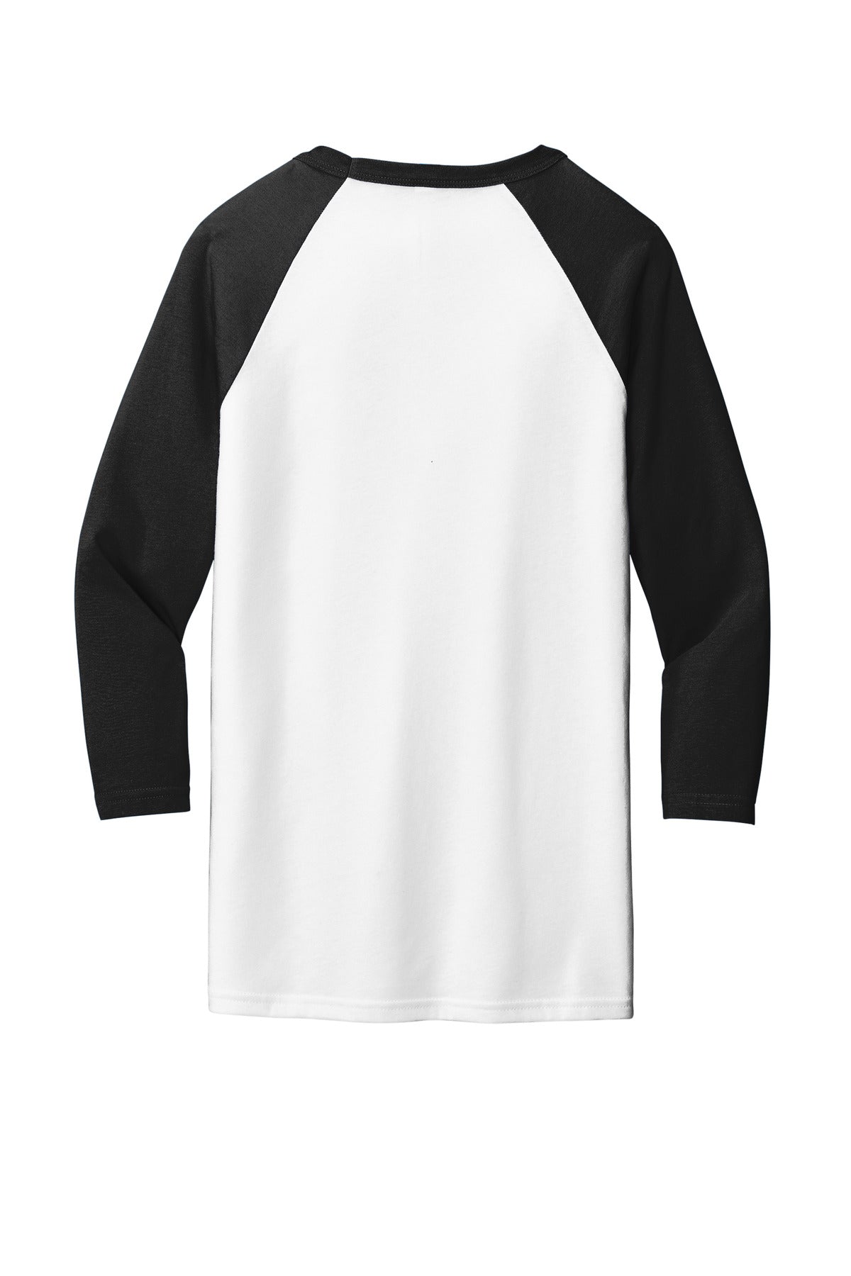 BELLA+CANVAS  Unisex 3/4-Sleeve Baseball Tee - White/ Black