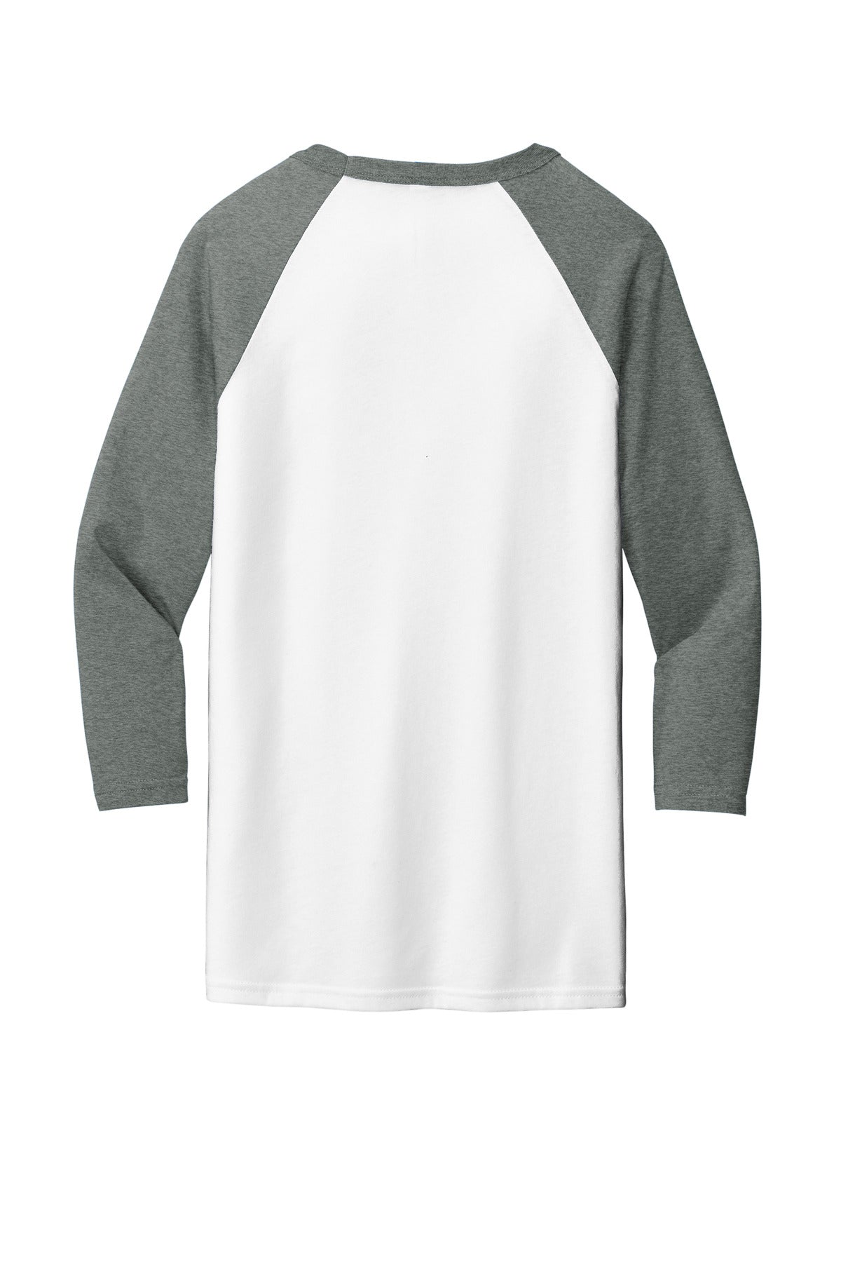 BELLA+CANVAS  Unisex 3/4-Sleeve Baseball Tee - White/ Deep Heather