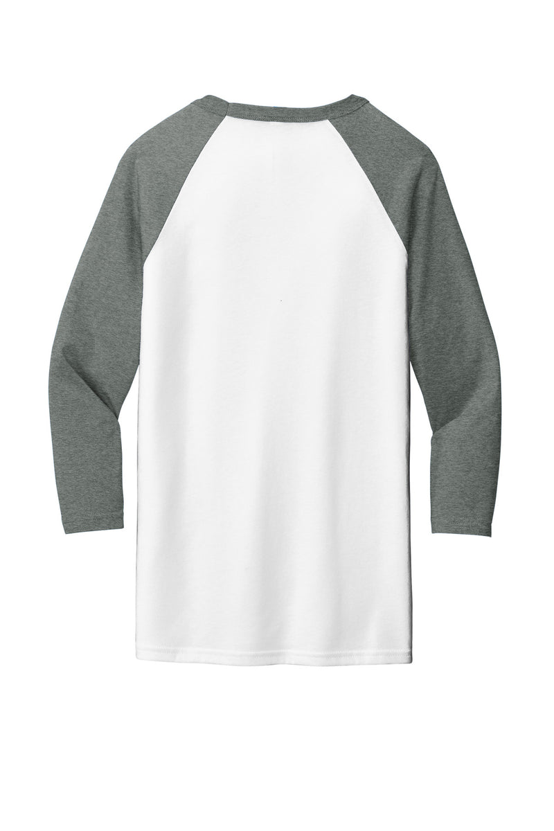 BELLA+CANVAS  Unisex 3/4-Sleeve Baseball Tee - White/ Deep Heather