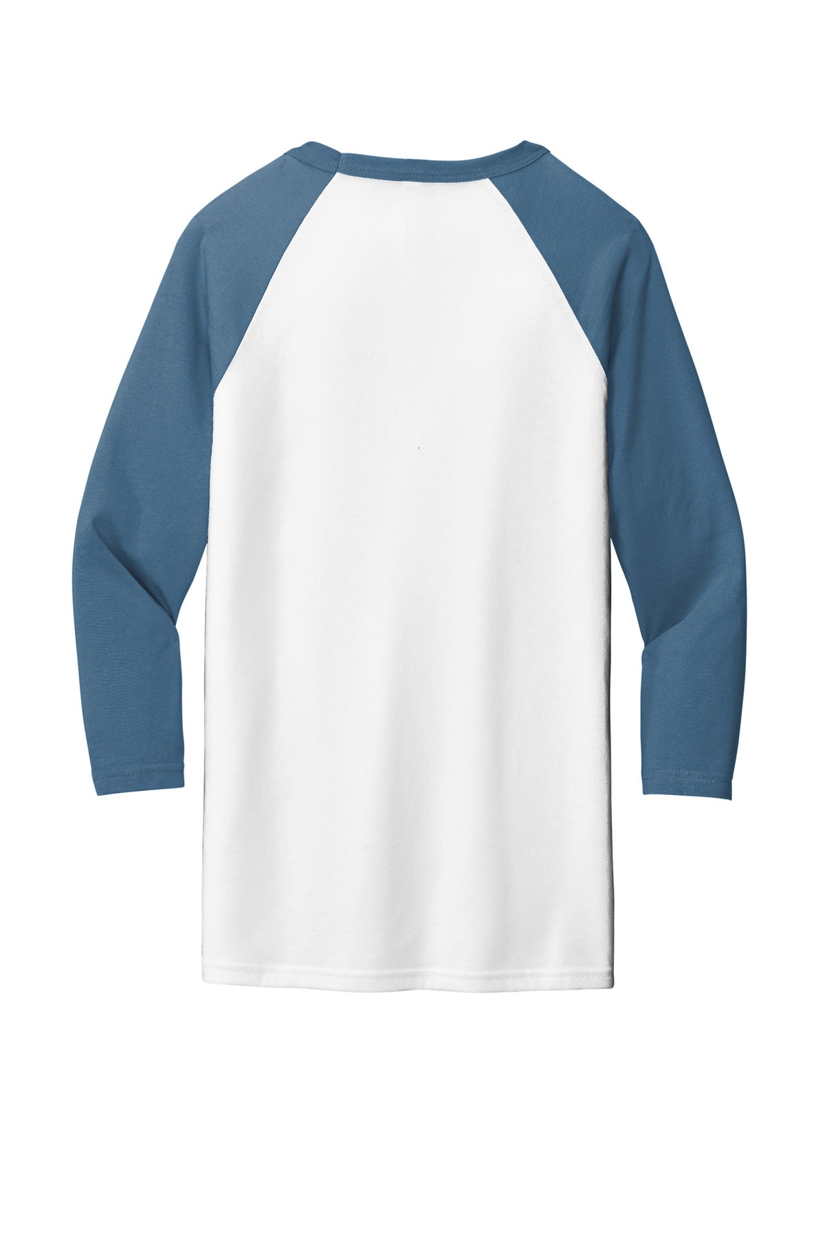 BELLA+CANVAS  Unisex 3/4-Sleeve Baseball Tee - White/ Denim