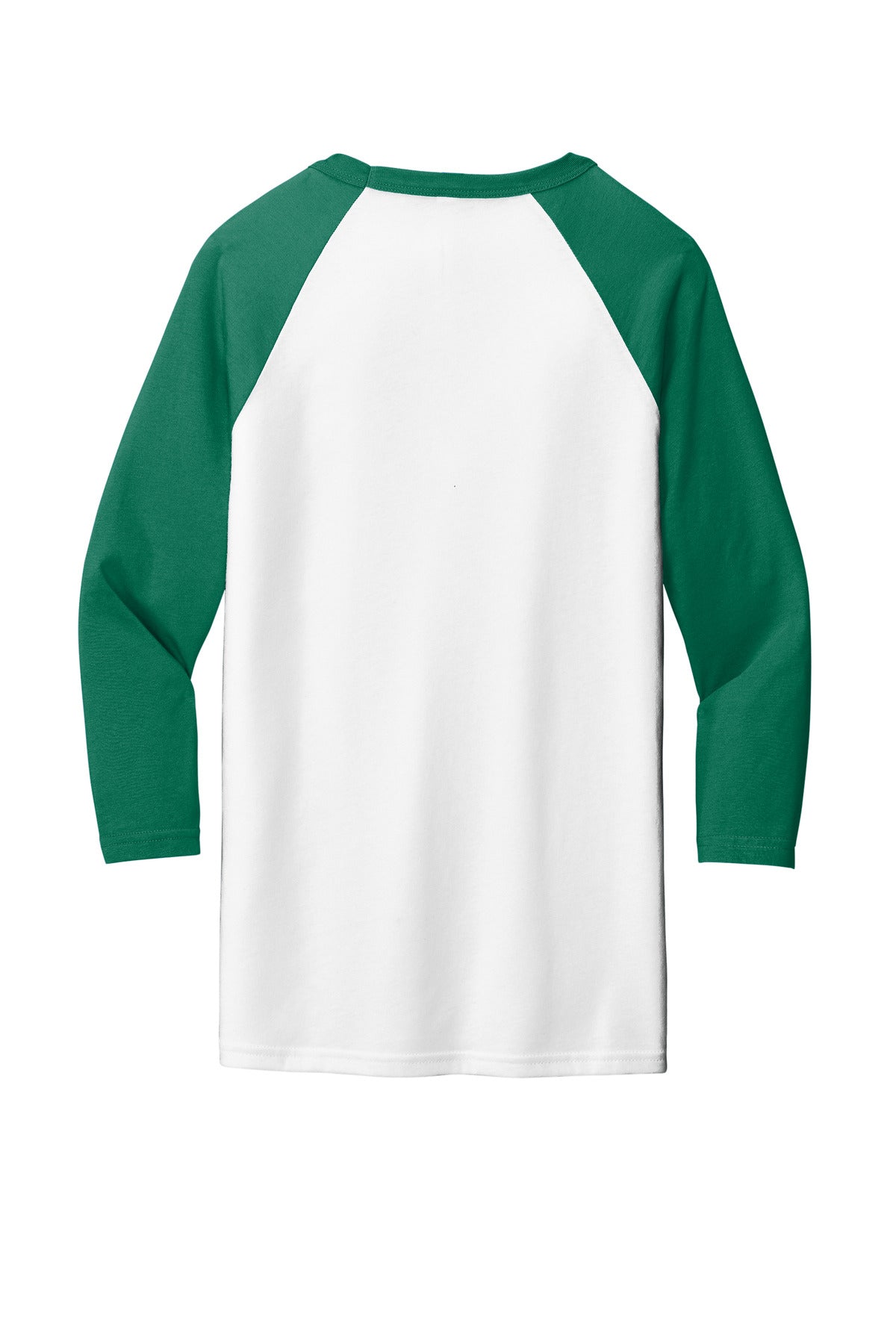 BELLA+CANVAS  Unisex 3/4-Sleeve Baseball Tee - White/ Kelly