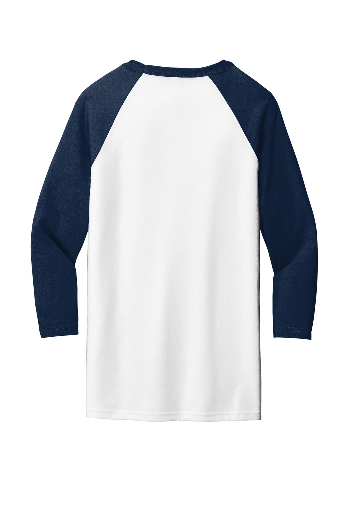 BELLA+CANVAS  Unisex 3/4-Sleeve Baseball Tee - White/ Navy