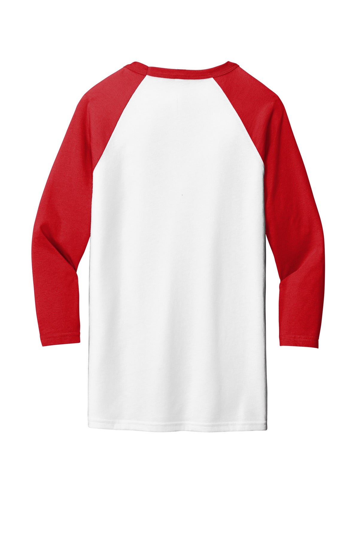 BELLA+CANVAS  Unisex 3/4-Sleeve Baseball Tee - White/ Red