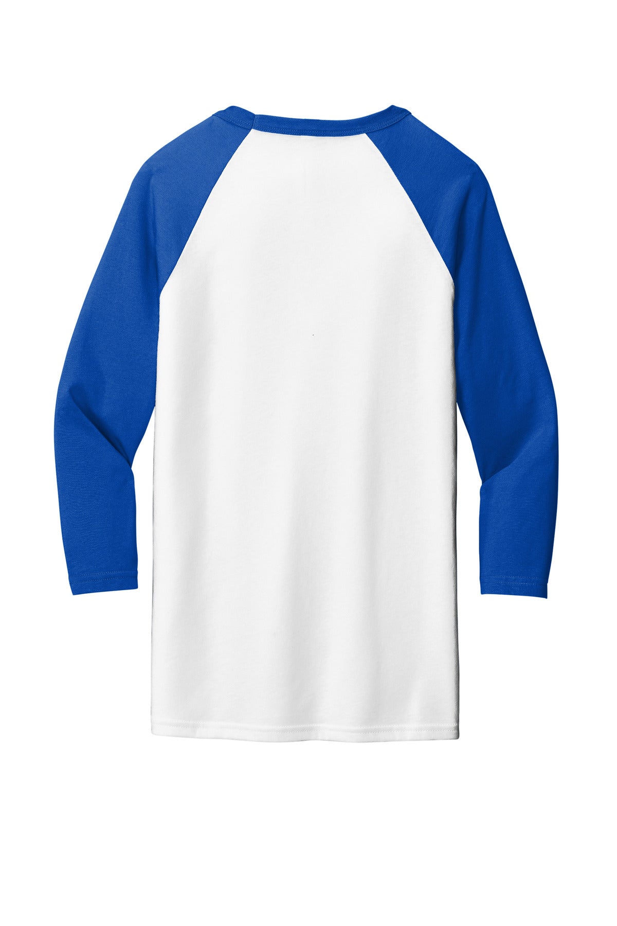 BELLA+CANVAS  Unisex 3/4-Sleeve Baseball Tee - White/ True Royal