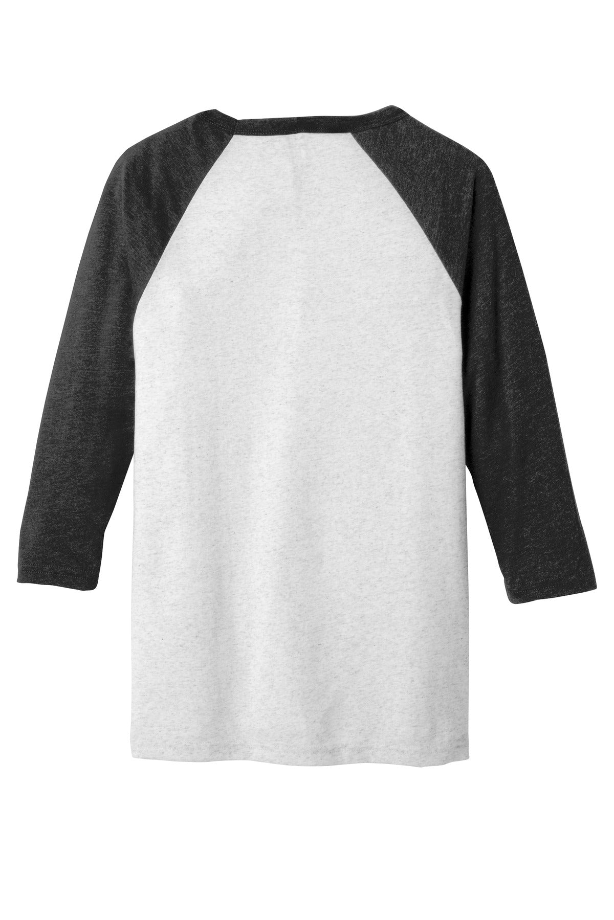 BELLA+CANVAS  Unisex 3/4-Sleeve Baseball Tee - White Fleck/ Charcoal-Black Triblend